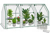 Mini Serre de jardin avec 3 portes enroulables bache PE renforcee 135g/m2 270x90x90cm Blanc - VOUNOT FR
