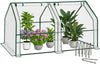 Mini Serre de jardin avec 2 portes enroulables bache PE renforcee 135g/m2 180x90x90cm Blanc - VOUNOT FR
