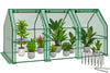 Mini Serre de jardin avec 3 portes enroulables bache PE renforcee 135g/m2 270x90x90cm Vert - VOUNOT FR