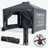 Tonnelle de Jardin 3x3m POP UP installation facile avec portes et fenetres Gris - VOUNOT FR