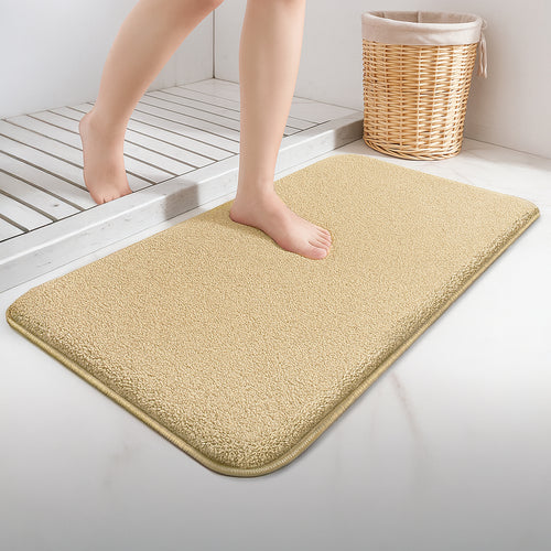 Lot de 2 Tapis de Bain Antidérapant microfibre 60x90cm beige - VOUNOT FR