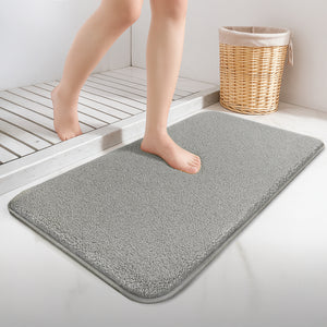 Lot de 2 Tapis de Bain Antidérapant microfibre 60x90cm gris - VOUNOT FR