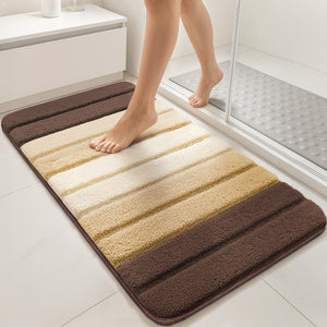 Lot de 2 Tapis de Bain Antidérapant microfibre motif dégradé 60x90cm beige - VOUNOT FR