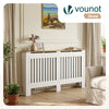 Cache radiateur en MDF avec lattes et etagere 152×19×82 cm Blanc Chêne - VOUNOT FR