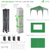 Tonnelle de jardin Arquee 3x3m Pliable avec porte et fenetre amovible vert