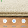 Tapis de salon poils ras doux antiderapant 240x340cm uni beige - VOUNOT FR