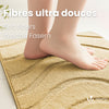 Lot de 2 Tapis de Bain Antidérapant microfibre motif ondulé 60x90cm beige - VOUNOT FR