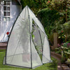 Serre de jardin hivernage dome avec bache PE 160x160x180cm Blanc - VOUNOT FR