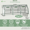 Mini Serre de jardin avec 3 portes enroulables bache PE renforcee 135g/m2 270x90x90cm Blanc - VOUNOT FR
