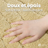 Lot de 2 Tapis de Bain Antidérapant microfibre motif ondulé 60x90cm beige - VOUNOT FR