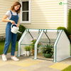 Mini Serre de jardin avec 2 portes enroulables bache PE renforcee 135g/m2 180x90x90cm Blanc - VOUNOT FR