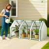 Mini Serre de jardin avec 3 portes enroulables bache PE renforcee 135g/m2 270x90x90cm Blanc - VOUNOT FR