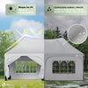 Tonnelle de jardin 3x6m Pliable Barnum avec 6 parois amovibles Blanc - VOUNOT FR