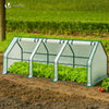 Mini Serre de jardin avec 3 portes enroulables bache PE renforcee 135g/m2 270x90x90cm Blanc - VOUNOT FR