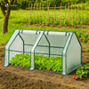 Mini Serre de jardin avec 2 portes enroulables bache PE renforcee 135g/m2 180x90x90cm Blanc - VOUNOT FR