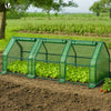 Mini Serre de jardin avec 3 portes enroulables bache PE renforcee 135g/m2 270x90x90cm Vert - VOUNOT FR