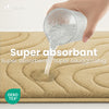 Lot de 2 Tapis de Bain Antidérapant microfibre motif ondulé 60x90cm beige - VOUNOT FR