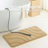 Lot de 2 Tapis de Bain Antidérapant microfibre motif ondulé 60x90cm beige - VOUNOT FR