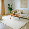 Tapis de salon poils ras doux antiderapant 240x340cm uni crème - VOUNOT FR