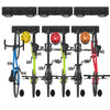 Support mural rangement pour 6 velos et 3 casques rails et crochets metal noir - VOUNOT FR