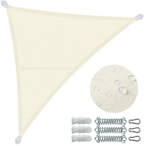 Voile d'ombrage Triangle en Polyester Imperméable avec Kit de Montage 3x3x3m Beige - VOUNOT FR