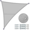 Voile d'ombrage Triangle en Polyester Imperméable avec Kit de Montage 3x3x3m Gris Clair - VOUNOT FR