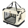 Sac transport pliable chien chat caisse cage portable 70x52x52cm beige - VOUNOT FR