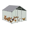 Enclos poulailler en metal galvanise et grillage avec bache PE 200x200x200cm - VOUNOT FR