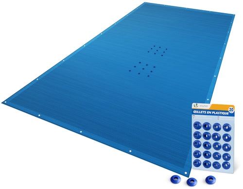 Bache piscine rectangulaire en Polyethylene 160 gr/m2 4x8m Bleue foncé - VOUNOT FR