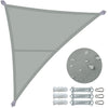 Voile d'ombrage Triangle en Polyester Imperméable avec Kit de Montage 3x3x3m Gris - VOUNOT FR