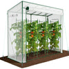 Serre de jardin Serre tomates avec porte et fenetres moustiquaire bache PE renforcee 135g/m2 200x77x170cm Blanc - VOUNOT FR