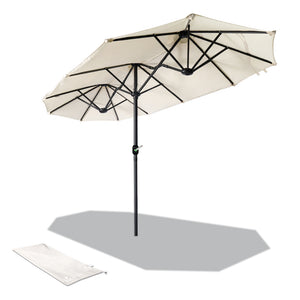 Parasol Jardin Double Aluminium 150 x 300 cm beige - VOUNOT FR