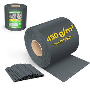 Brise vue occultant PVC 450g/m2 19cm x 70m Anthracite - VOUNOT FR