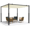 Pergola retractable 3x3m en metal et toile Polyester haute densite 180g/m2 beige - VOUNOT FR