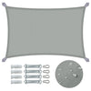 Voile d'ombrage Rectangulaire en Polyester Imperméable avec Kit de Montage 3x2m Gris - VOUNOT FR