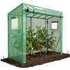 Serre de jardin Serre tomates avec porte et fenetres moustiquaire bache PE renforcee 135g/m2 200x77x170cm Vert - VOUNOT FR