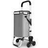 Chariot de courses pliable monte escalier aluminium avec sac isotherme gris - VOUNOT FR