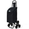Chariot de courses pliable monte escalier style oxford noir - VOUNOT FR