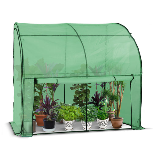 Serre de jardin hivernage murale adossee avec bache PE 200x100x180cm vert - VOUNOT FR