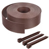 Bordure de jardin PE flexible 20M x 8 CM avec piquets marron - VOUNOT FR