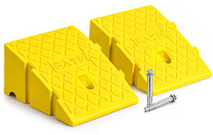 Lot de 2 Rampes de Trottoir en Polypropylene 25x27x13 cm Jaune