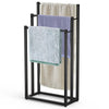 Porte serviettes sur pied autoportant 3 niveaux noir - VOUNOT FR