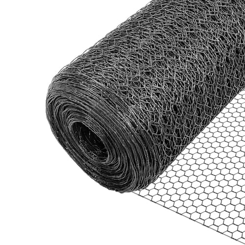 Grillage a poule avec fils 13mm en PVC gaine gris 1x50M - VOUNOT FR