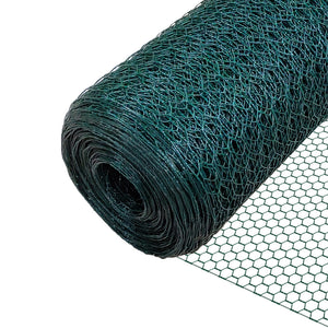 Grillage a poule avec fils 25mm en PVC gaine vert 1x50M - VOUNOT FR