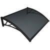 Auvent de porte marquise 100x80 cm en Polycarbonate anti UV Anthracite - VOUNOT FR