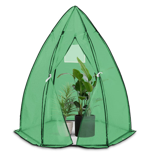 Serre de jardin hivernage dome avec bache PE 160x160x180cm Vert - VOUNOT FR