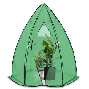 Serre de jardin hivernage dome avec bache PE 160x160x180cm Vert - VOUNOT FR