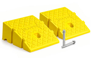 Lot de 2 Rampes de Trottoir en Polypropylene 25x27x11 cm Jaune