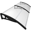 Auvent de porte marquise 200x80 cm transparent en Polycarbonate anti UV Noir - VOUNOT FR