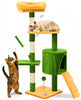 Arbre a chat 112cm multi niveaux Griffoir et niche Vert Orange - VOUNOT FR